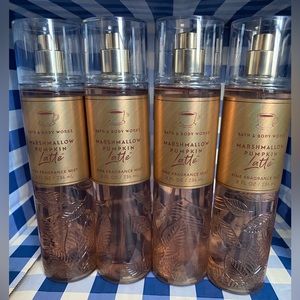 Bath and Body Works Marshmallow Pumpkin Latte Fine Fragrance Mist Set of 4